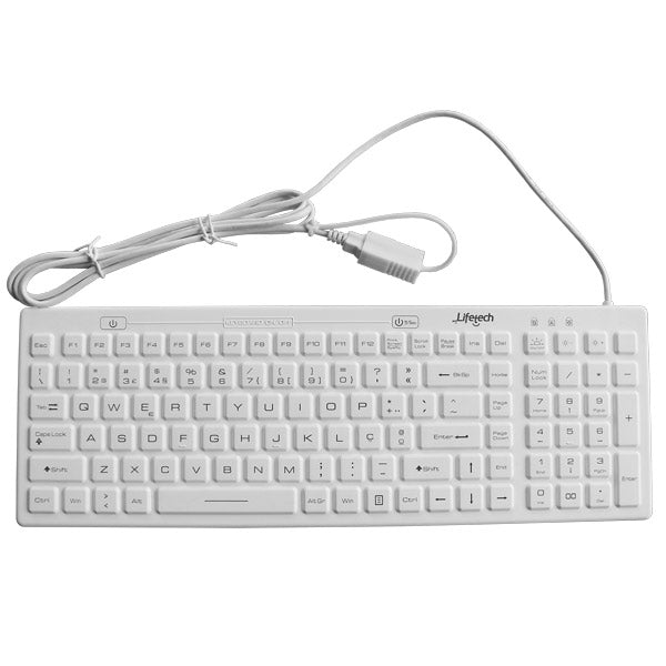 LIFETECH TECLADO SILICONE HIGIENIZAVEL LAVAVEL USB BRANCO