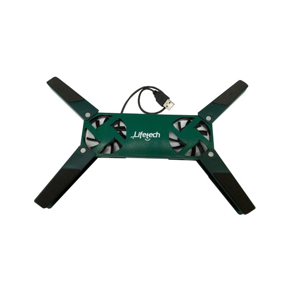 LIFETECH BASE P/ PORTATIL STAND USB FAN GREEN 10" / 15.6"