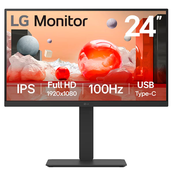LG MONITOR IPS 24" (23.8") 16:9 FHD HDMI DP USB-C COLUNAS PIVOT 24BA650-B