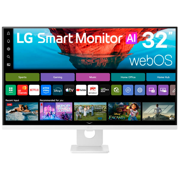 LG SMART MONITOR VA 32" (31.5") 16:9 4K UHD HDMI DP USB-C COLUNAS HAS 32U721SB-W