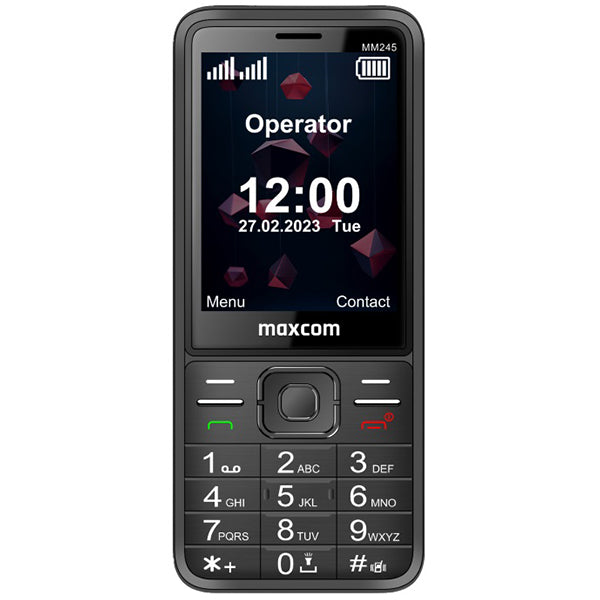 MAXCOM PHONE 4G DUAL SIM 2.8" BATERIA 1000MAH USB CAMERA BLACK MM245 4G