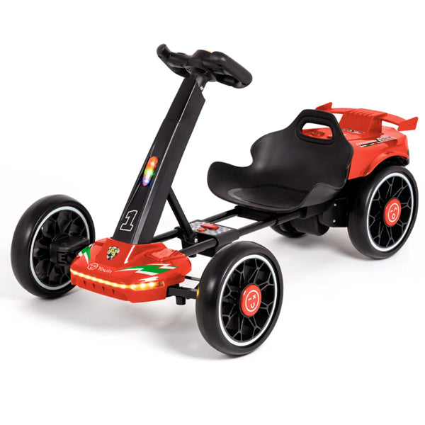 YOUIN KART ELETRICO INFANTIL DOBRÁVEL COM COMANDO REMOTO PARENTAL VERMELHO