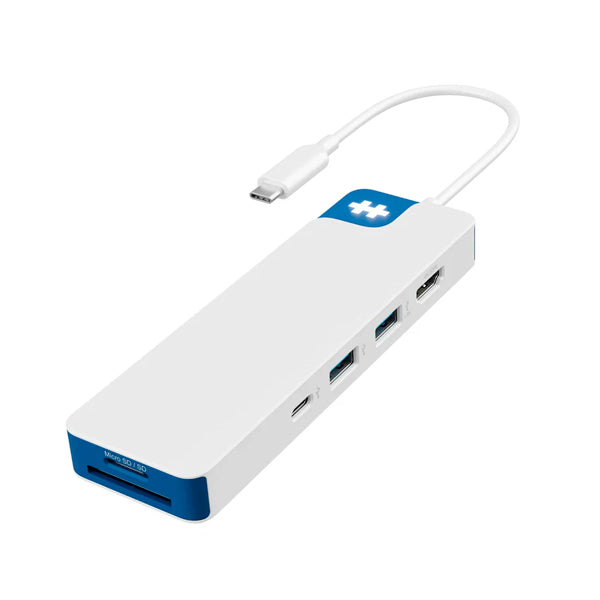 HYPER DOCK 4K 1XHDMI 1XUSB-C 2XUSBA3 1X3.5 BRANCO CR PD100W LOGO C/LED