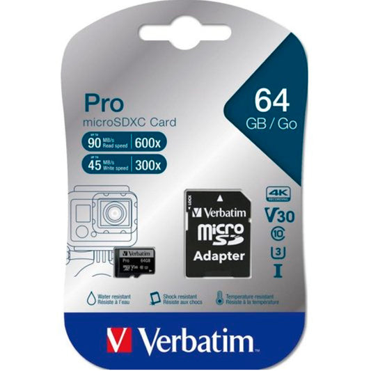 VERBATIM MICRO SDXC PRO+ 64GB U3 CLASS 10