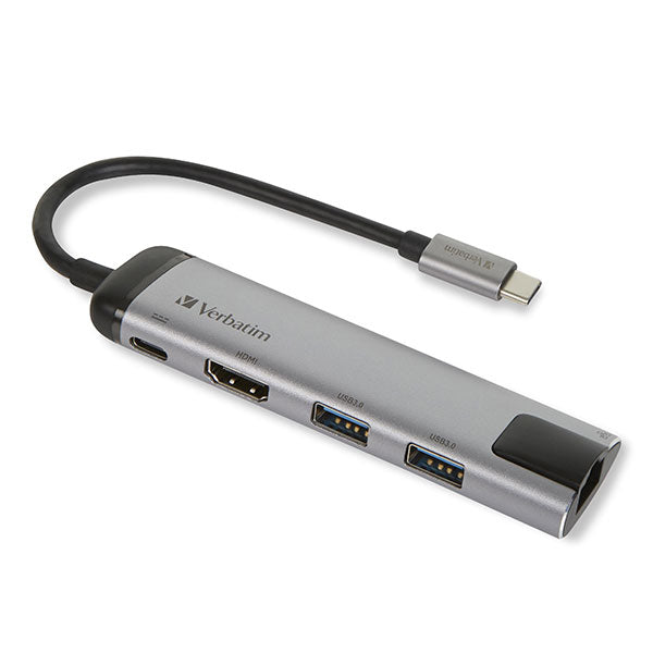 VERBATIM DOCK 4K USB-C 1XHDMI 1XRJ45 1XUSB-C 2XUSB-A 3 PD100W ALUMINIO
