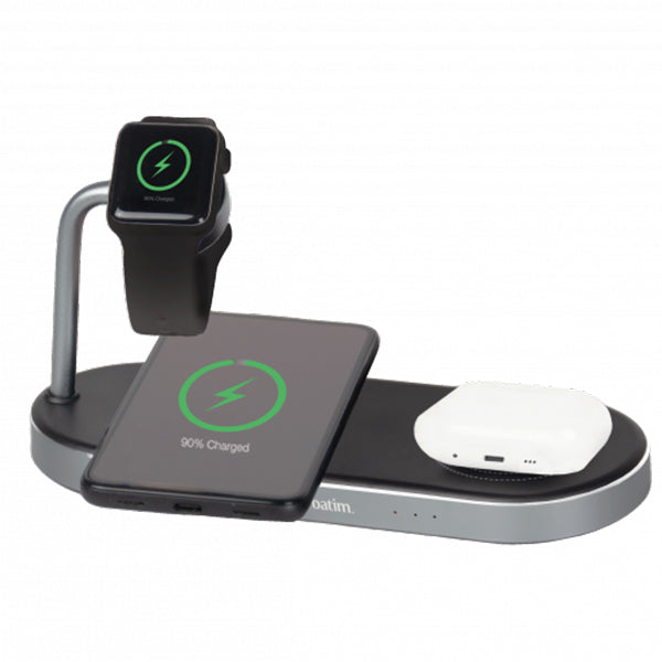 VERBATIM CARREGADOR DUAL WIRELESS QI MFI APPLE 3 EM 1 ALUMINO