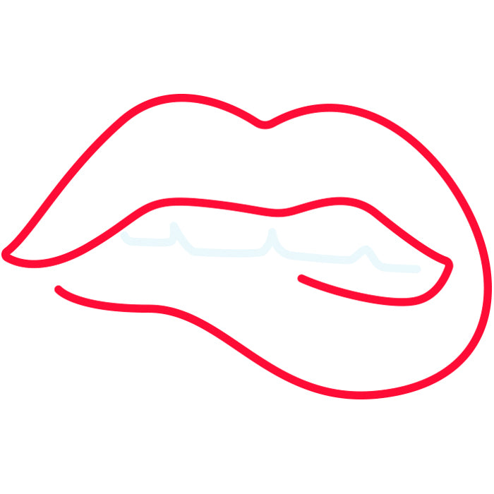 CANDY SHOCK - LED SIGN 40 BITING LIPS (RED/COLD WHITE)