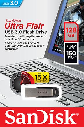 SANDISK ULTRA FLAIR USB 3.0 128GB