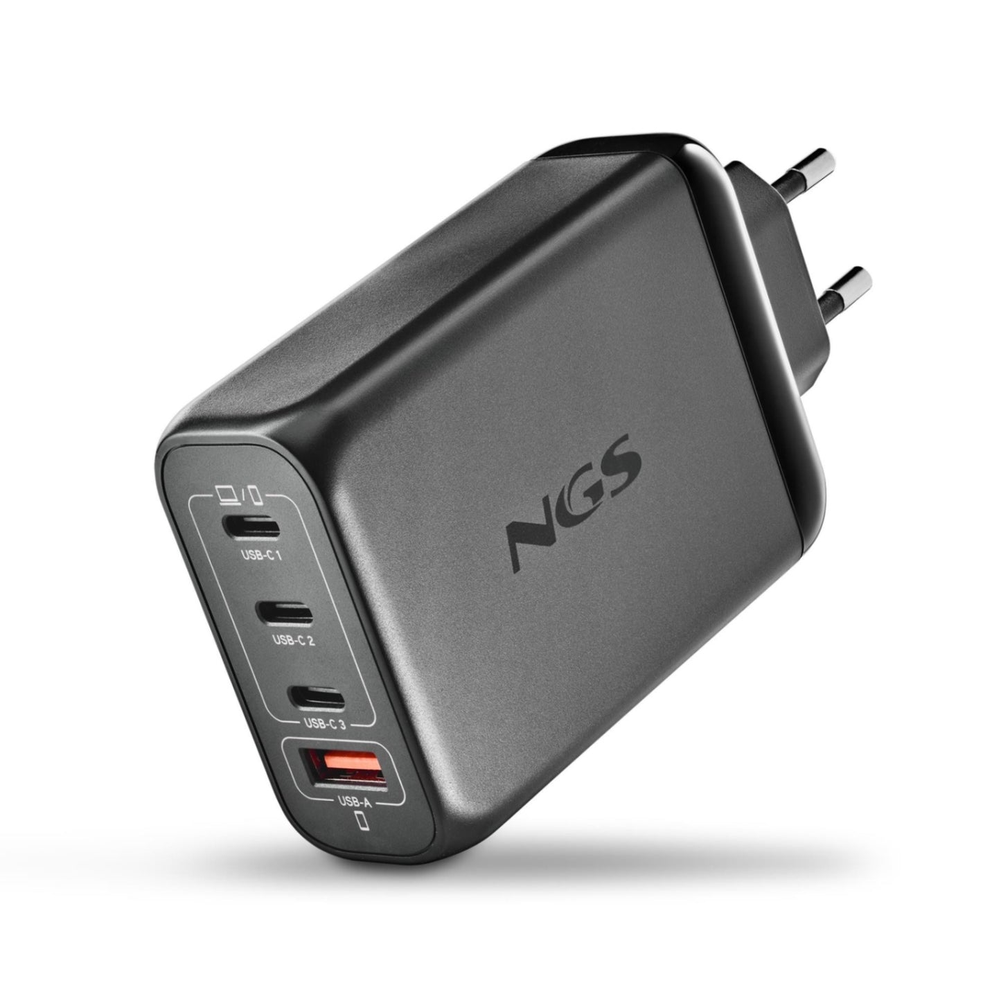 NGS - CARREGADOR DE PAREDE 140W COM 4 PORTAS: 3 USB-C + 1 USB-A BUD140W