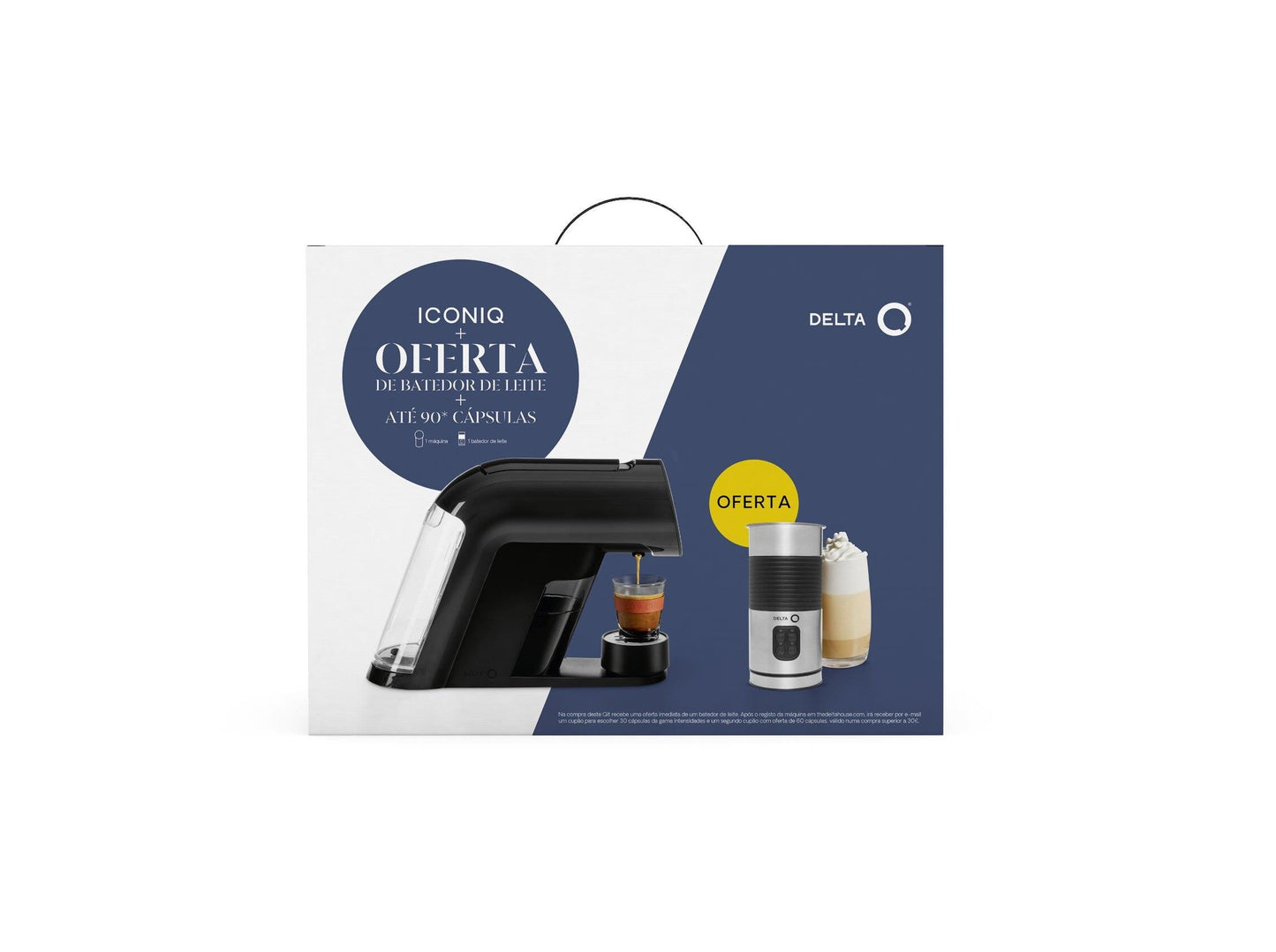 DELTA-Q - MÁQUINA CAFÉ PRETA + BATEDOR DE LEITE QIT ICONIQ + MILQ