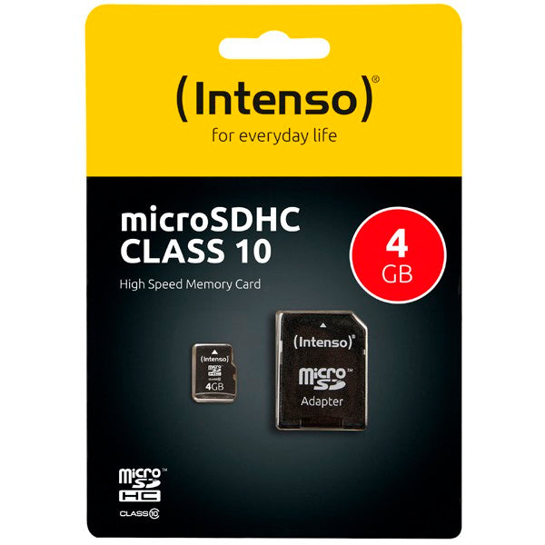 INTENSO MICROSD 4GB CLASS 10 C\ ADAPTADOR