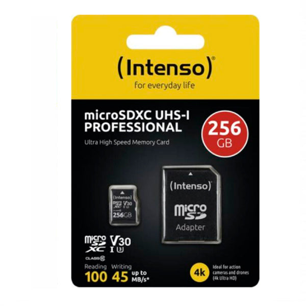 INTENSO MICROSD 256GB UHS-I PROFISSIONAL C\ ADAPTADOR