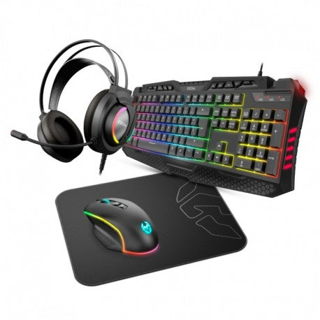 KROM - KIT GAMING (TECLADO+AUSCULTADORES+RATO+TAPETE DE RATO) KRITIC NXKROMKRITICPT