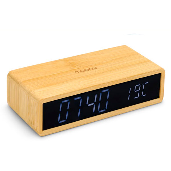 MOOOV DESPERTADOR BAMBOO LED + TEMPERATURA