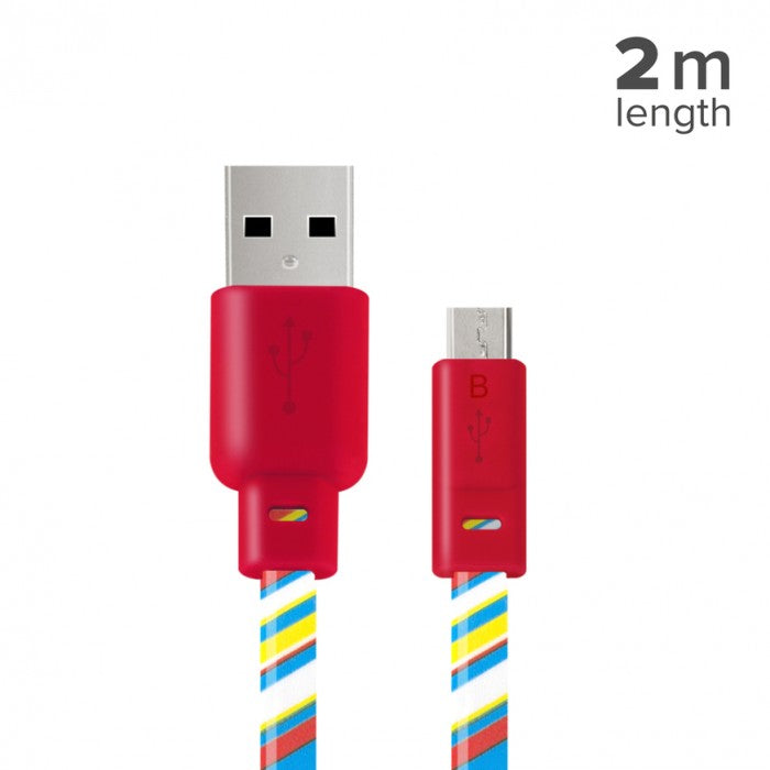 TUCANO - CABO FLAT FANTASY USB-MICROUSB (RED)