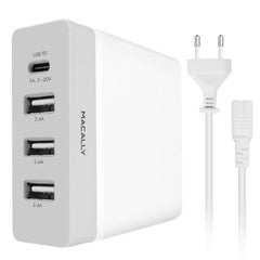 MACALLY - AC CHARGER 72W (3XUSB + USB-C)