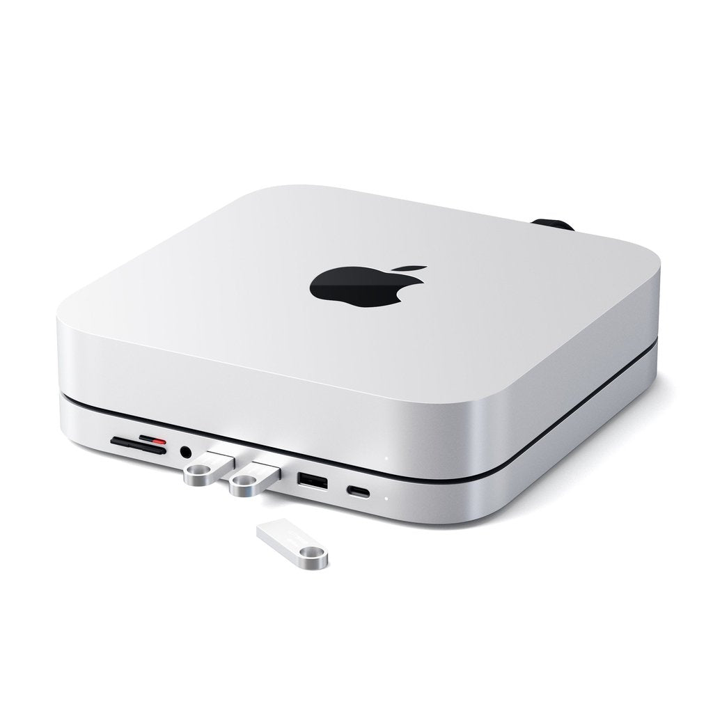 SATECHI - ALUMINUM STAND & HUB FOR MAC MINI (SILVER)