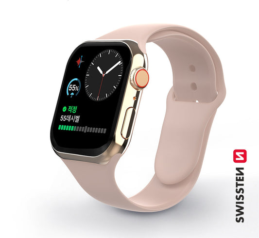 SWISSTEN - SILICONE BAND FOR APPLE WATCH 38-41MM (PINK SAND)