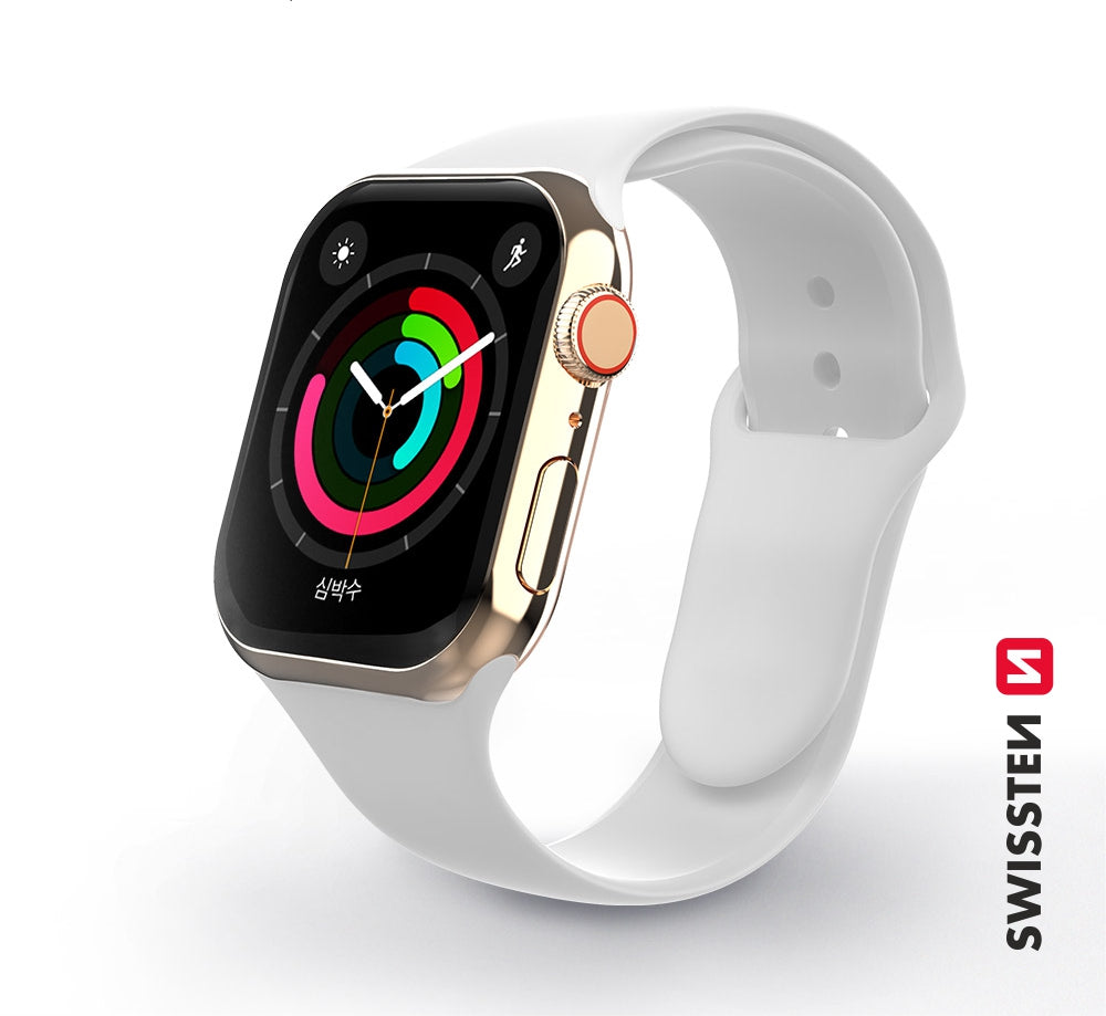 SWISSTEN - SILICONE BAND FOR APPLE WATCH 42-49MM (WHITE)