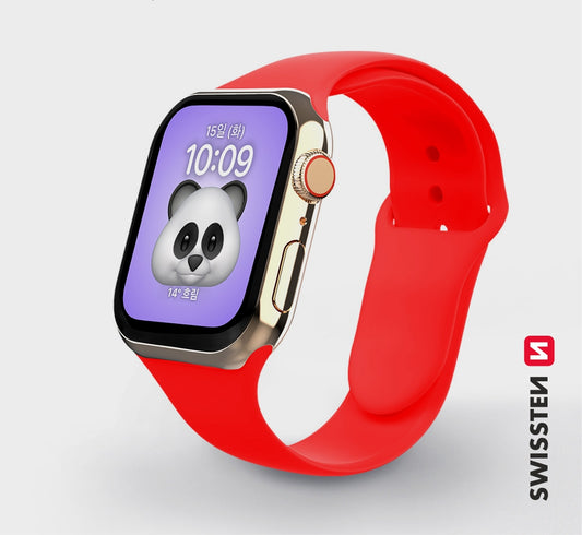 SWISSTEN - SILICONE BAND FOR APPLE WATCH 42-49MM (RED)