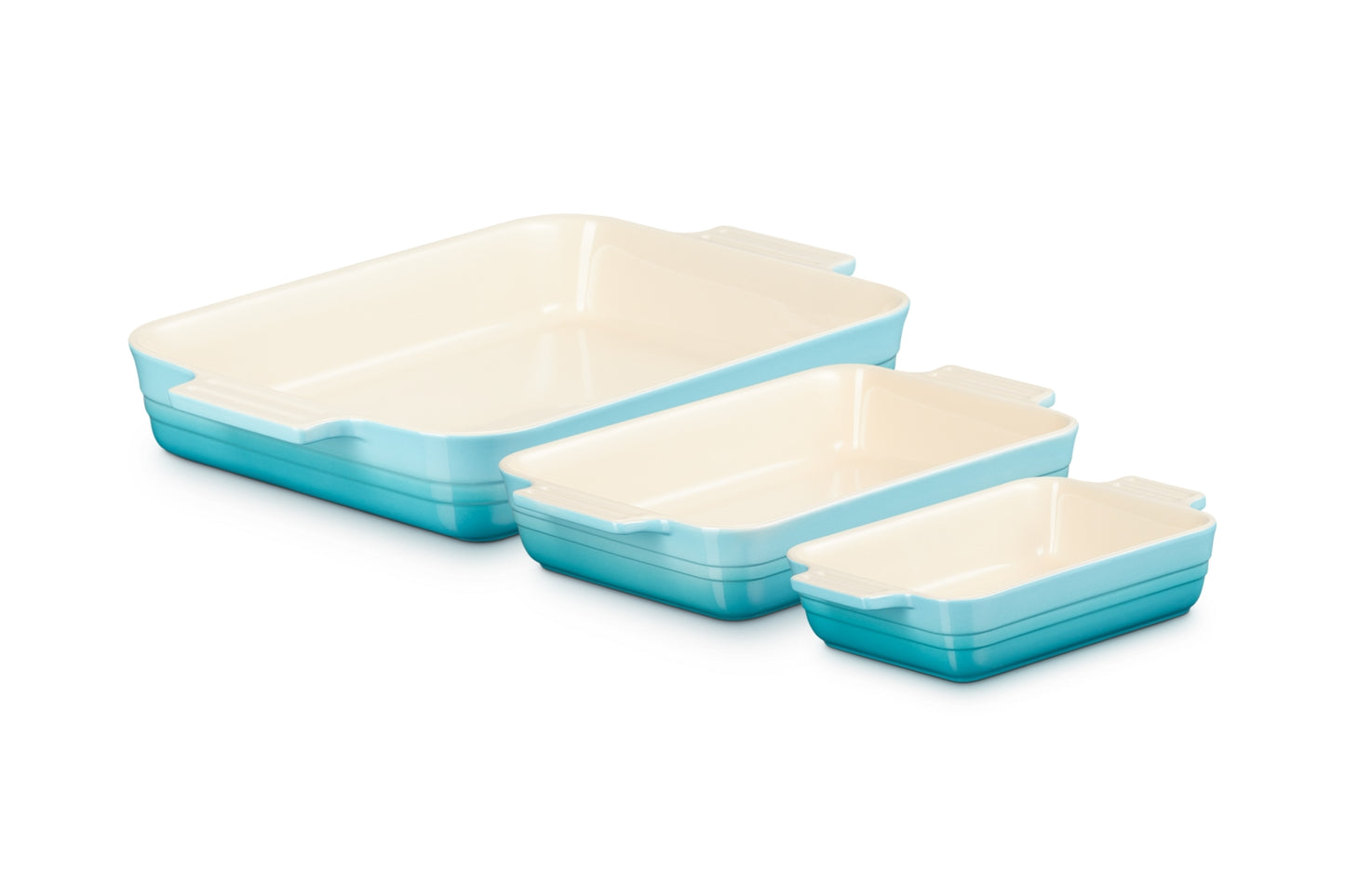LE CREUSET - SET BANDEJA RECTANGULAR CLASSIC CARIBE 19/26/32CM 91035700490000
