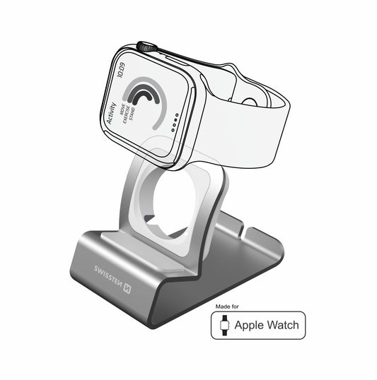 SWISSTEN - ALUMINUM STAND FOR APPLE WATCH (SILVER)