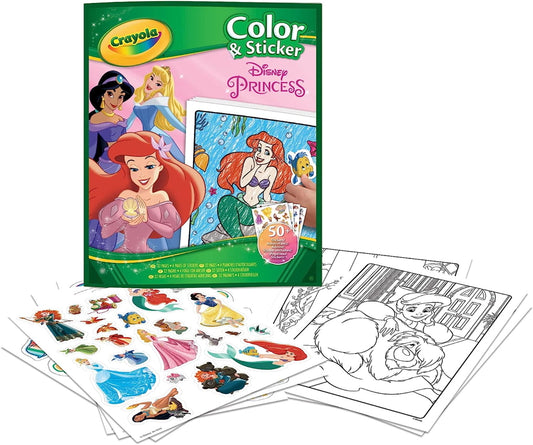 CRAYOLA - FOLHAS DE COLORIR DISNEY PRINCESS + STICKERS