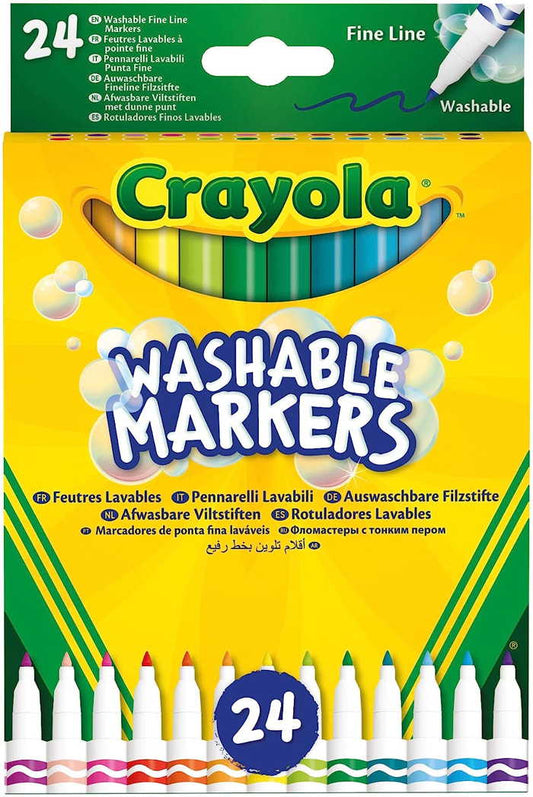 CRAYOLA - WASHABLE MARKERS FINE LINE 24X
