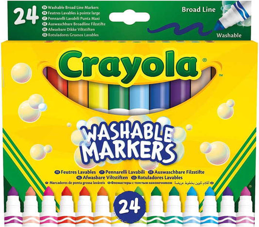 CRAYOLA - WASHABLE MARKERS BROAD LINE 24X