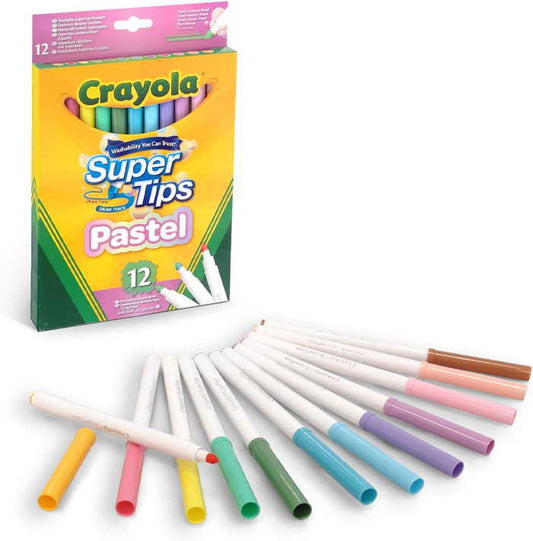 CRAYOLA - SUPER TIPS PASTEL (12X)