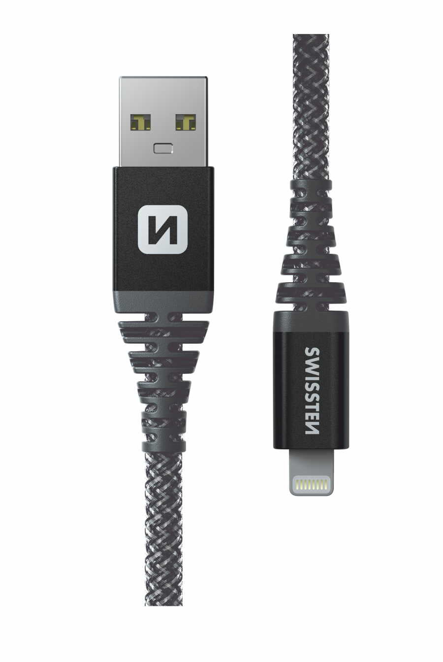 SWISSTEN - CABO ARAMID USB - LIGHTNING 1.5M (ANTRACITE)