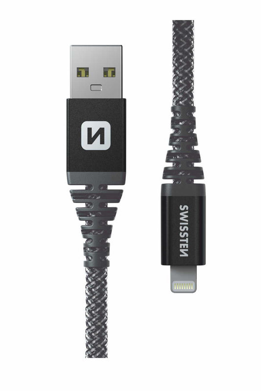 SWISSTEN - CABO ARAMID USB - LIGHTNING 1.5M (ANTRACITE)