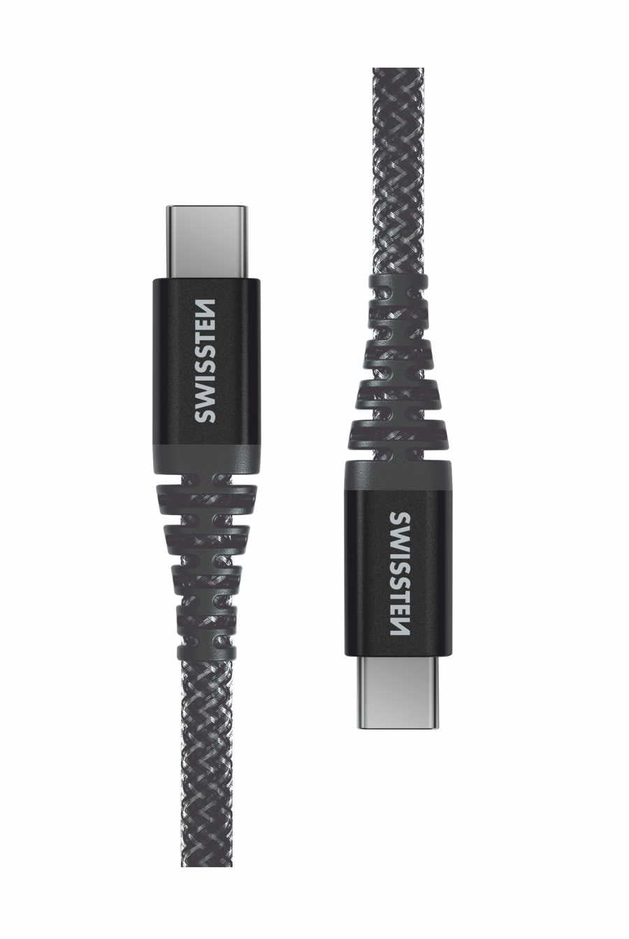 SWISSTEN - CABO ARAMID USB-C - USB-C 1.5M (ANTRACITE)