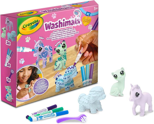 CRAYOLA - WASHIMALS PETS 3X (CÃO + GATO + UNICÓRNIO)
