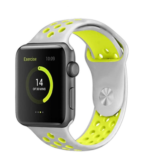 SWISSTEN - SPORT BAND FOR APPLE WATCH 42-49MM (SILVER/YELLW)