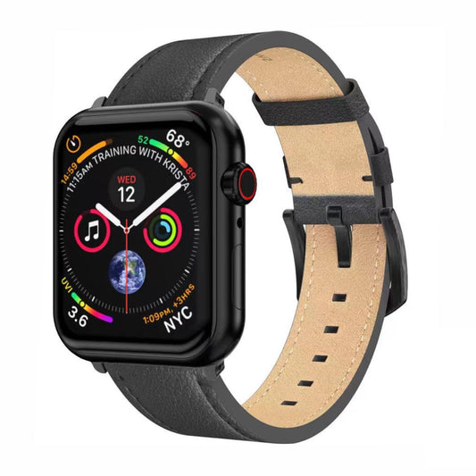 SWISSTEN - LEATHER BAND FOR APPLE WATCH 42-49MM (BLACK/BLK)