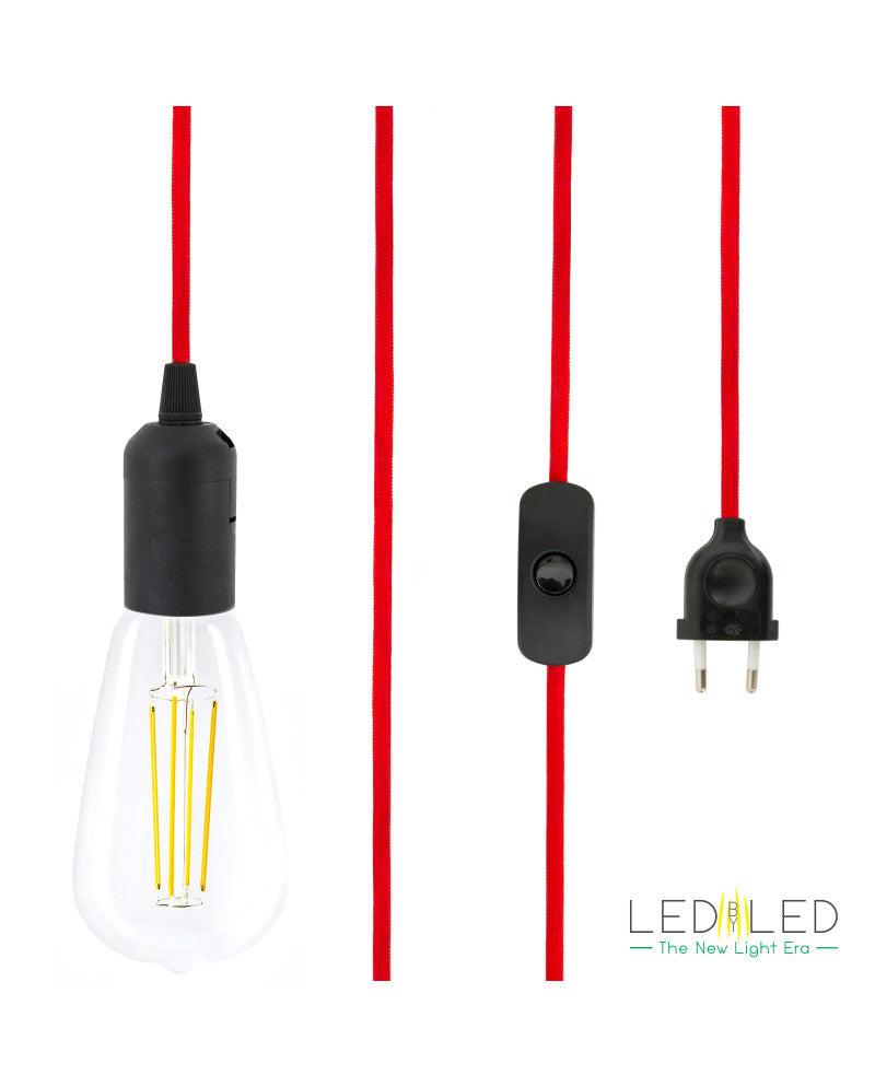 LEDBYLED - CANDEEIRO TECTO JAKE (PRETO/VERMELHO)