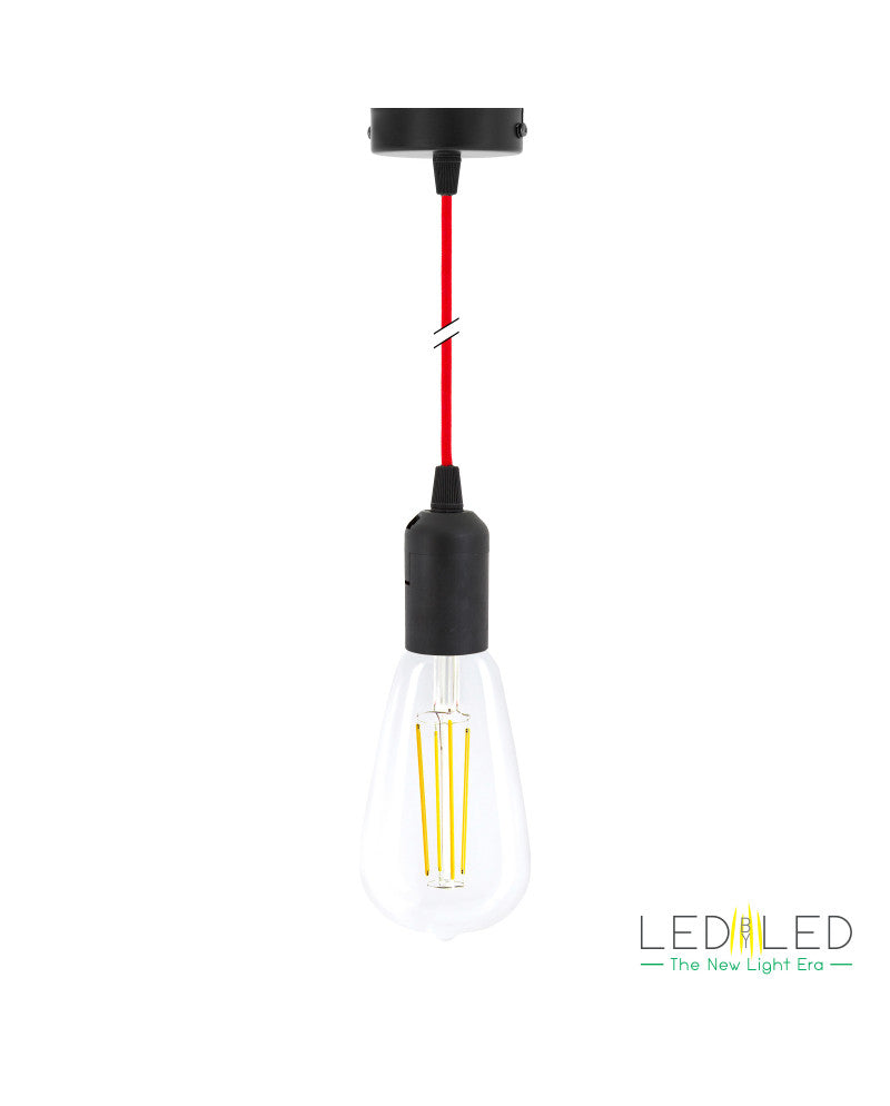 LEDBYLED - CANDEEIRO TECTO ANGY 1 (PRETO/VERMELHO)