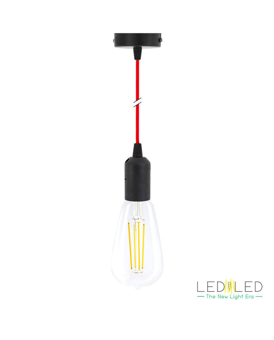 LEDBYLED - CANDEEIRO TECTO ANGY 1 (PRETO/VERMELHO)