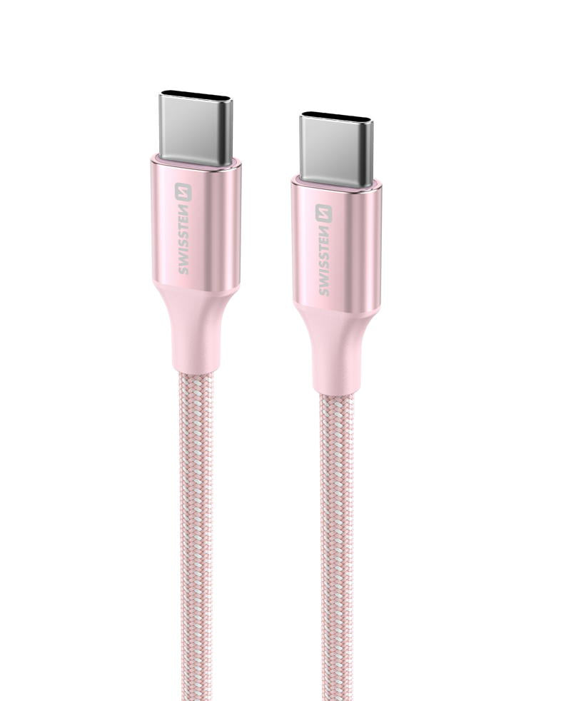 SWISSTEN - TEXTILE II CABLE USB-C - USB-C (1.5M-PINK)