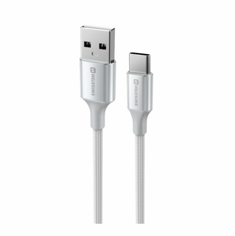 SWISSTEN - TEXTILE II CABLE USB-C - USB (1.5M-WHITE)