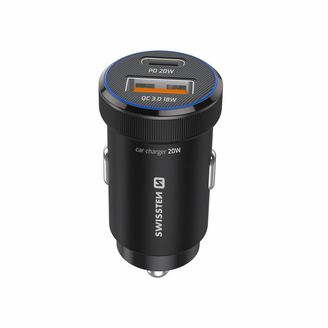 SWISSTEN - CAR CHARGER 20W (1X USB-C PD + 1X USB-A)