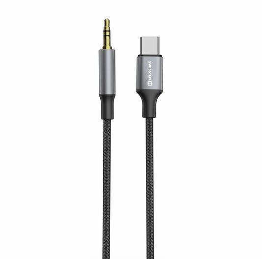 SWISSTEN - CABO USB-C PARA MINI-JACK 1.5M (BLACK)