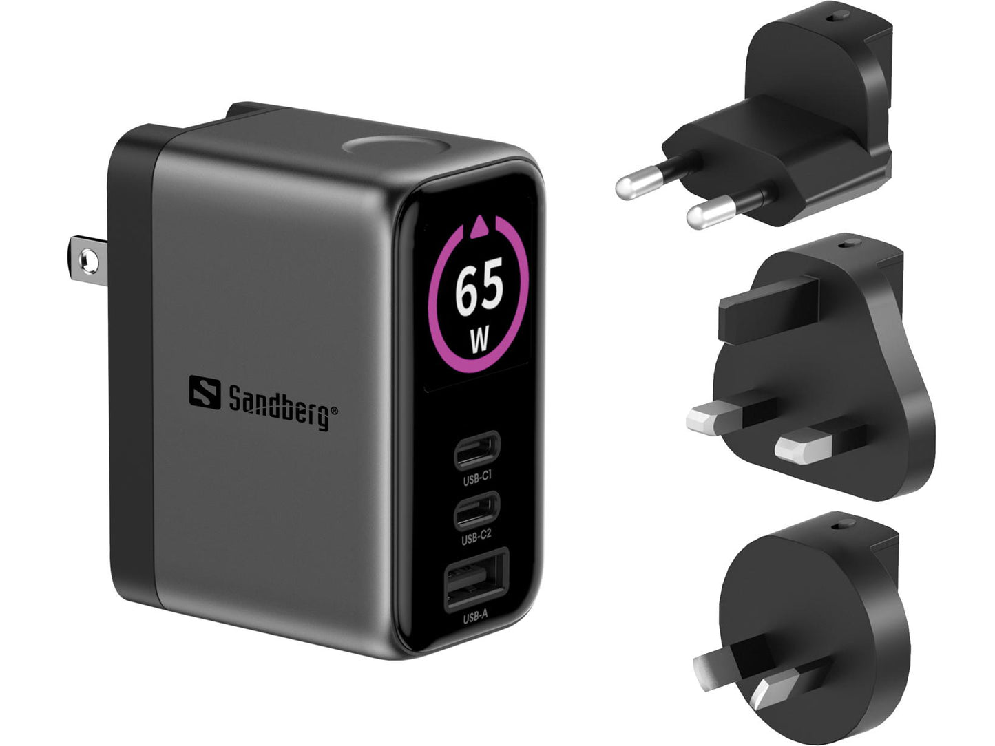 SANDBERG - TRAVEL CHARGER PD65W DISPLAY
