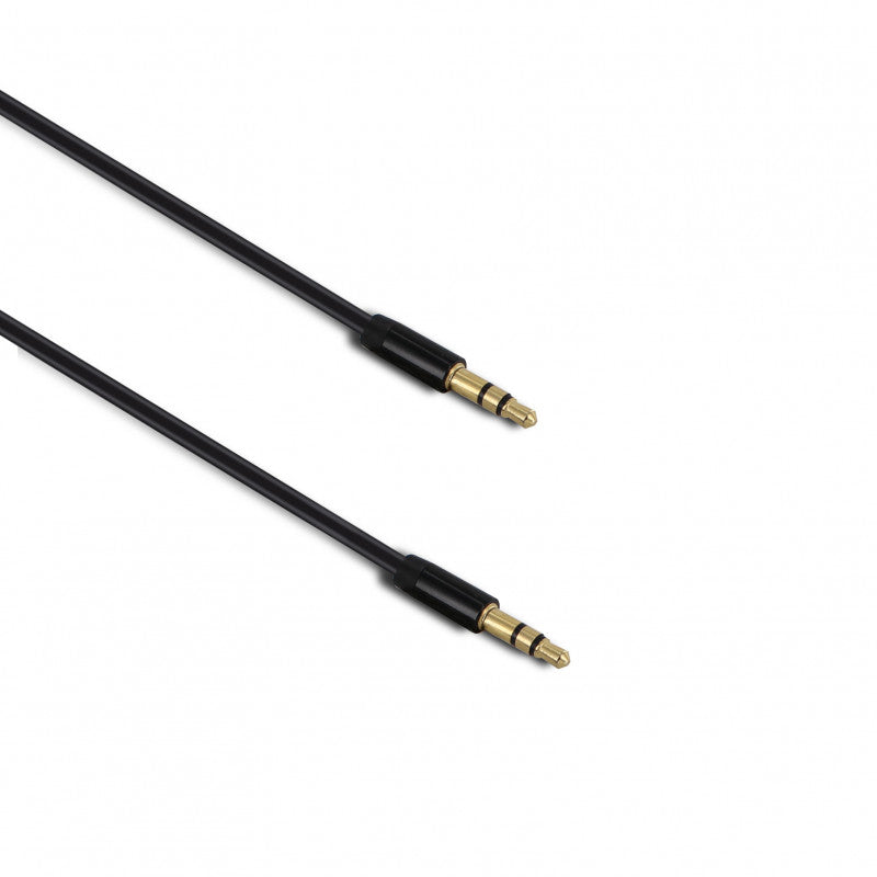 METRONIC - CABO ÁUDIO JACK ESTÉREO 3.5MM MACHO / MACHO FICHA METAL 1.2M 370088