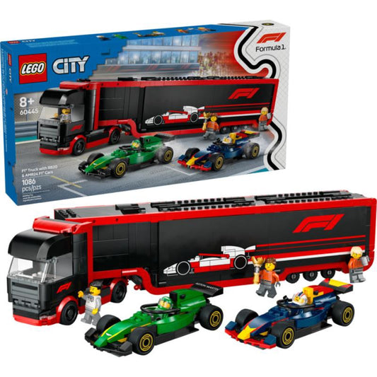 LEGO CAMIÃO F1 COM CARROS RB20 E AMR24 60445