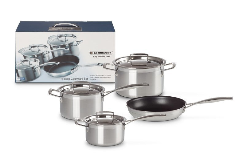 LE CREUSET - SET 4 TACHOS 3-PLY (24CM. 16CM. 18CM. 20CM) 96209100001000