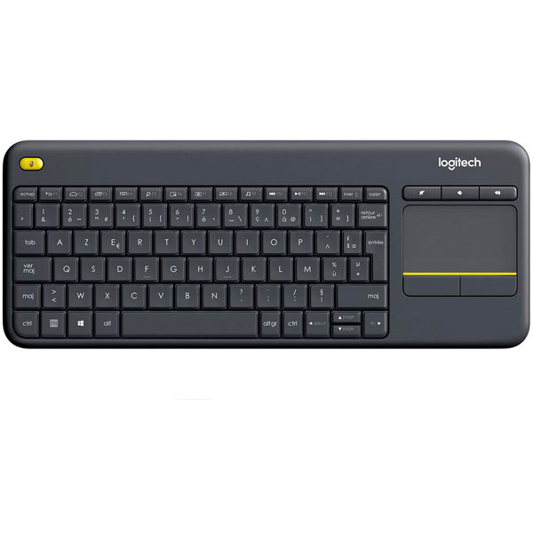 LOGITECH TECLADO K400 PLUS TOUCHPAD SEM FIOS RF PRETO FRANCES