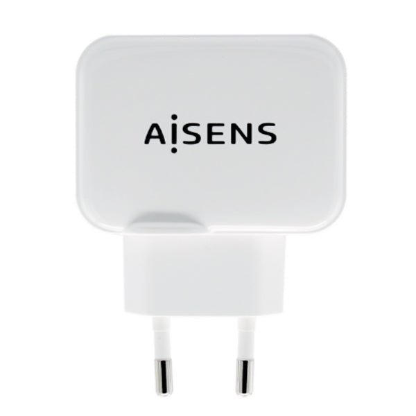 AISENS CARREGADOR USB 17W 5V 3,4A 2XUSB C/CONTROL BRANCO