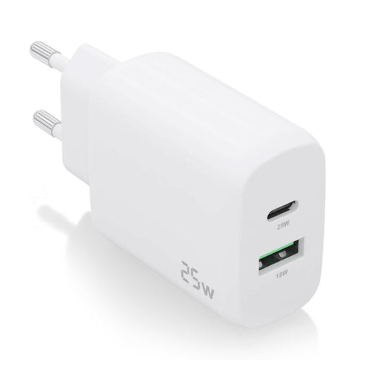 AISENS CARREGADOR 25W 1XUSB-C PD3,0 1XUSB-A QC3,0 BRANCO